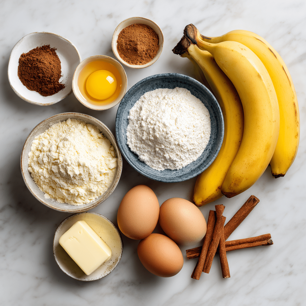ingredients for banana bread cinnamon rolls