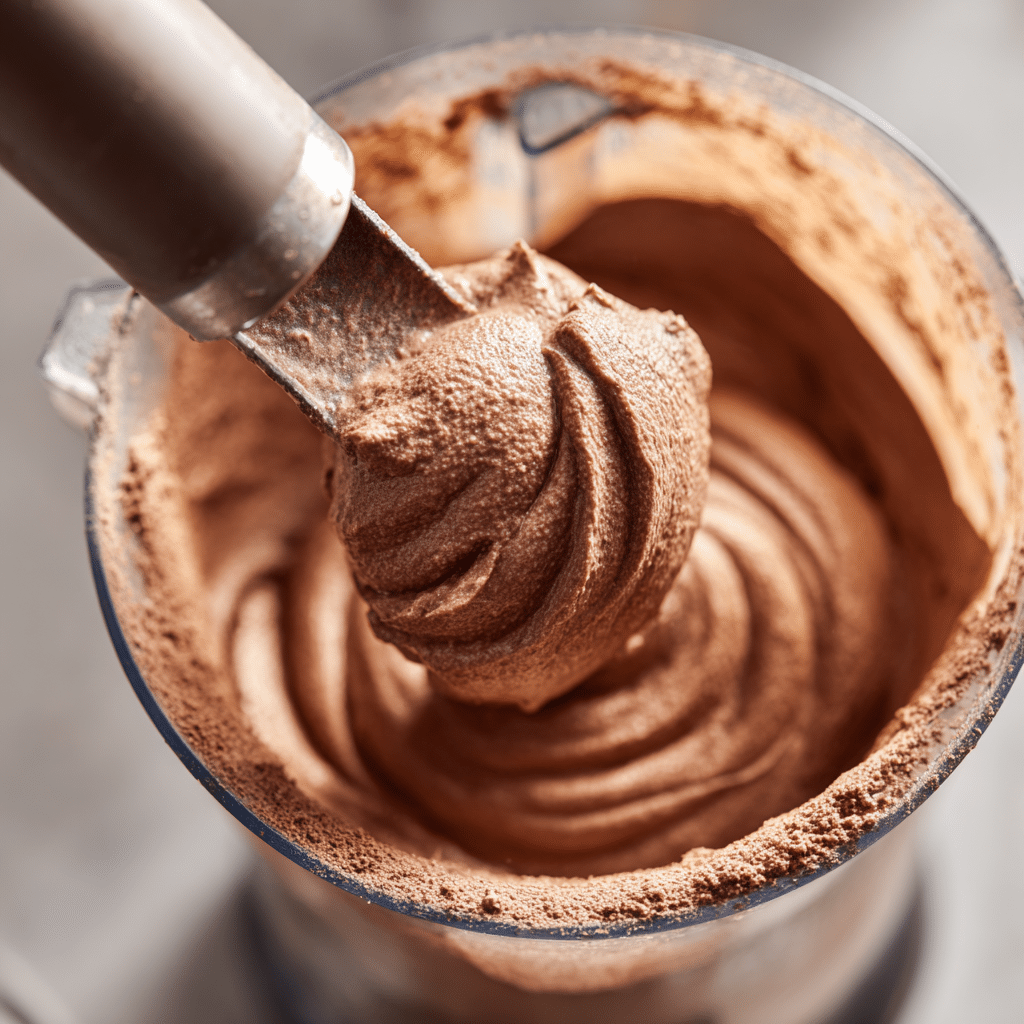 blending keto cottage cheese chocolate mousse