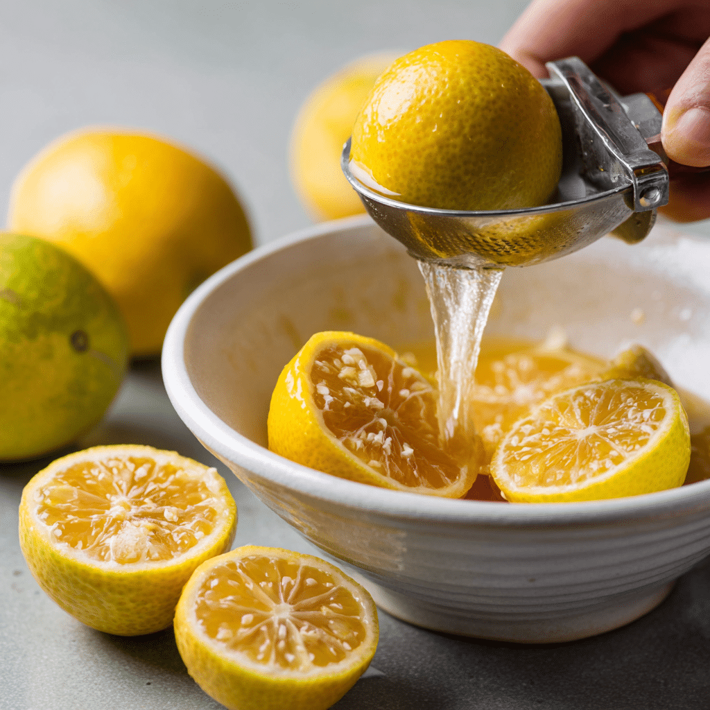 squeezing fresh calamansi juice