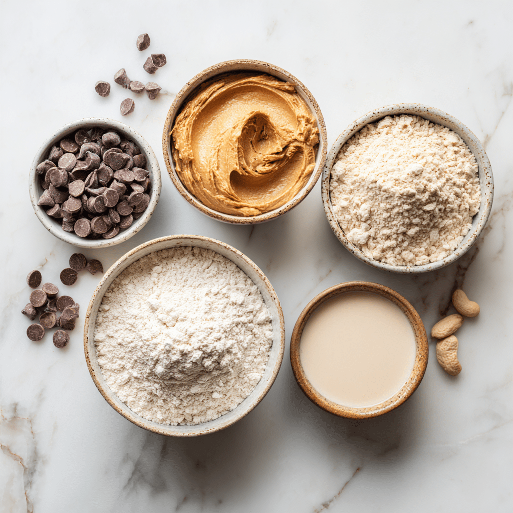 Ingredients for cookie dough protein bars
