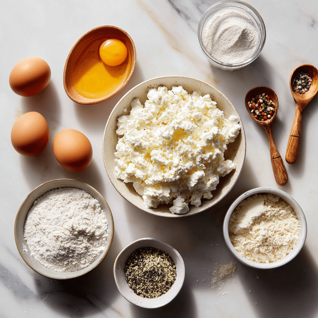 Cottage cheese bagel ingredients on counter