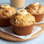 Cottage cheese banana muffins in muffin tin