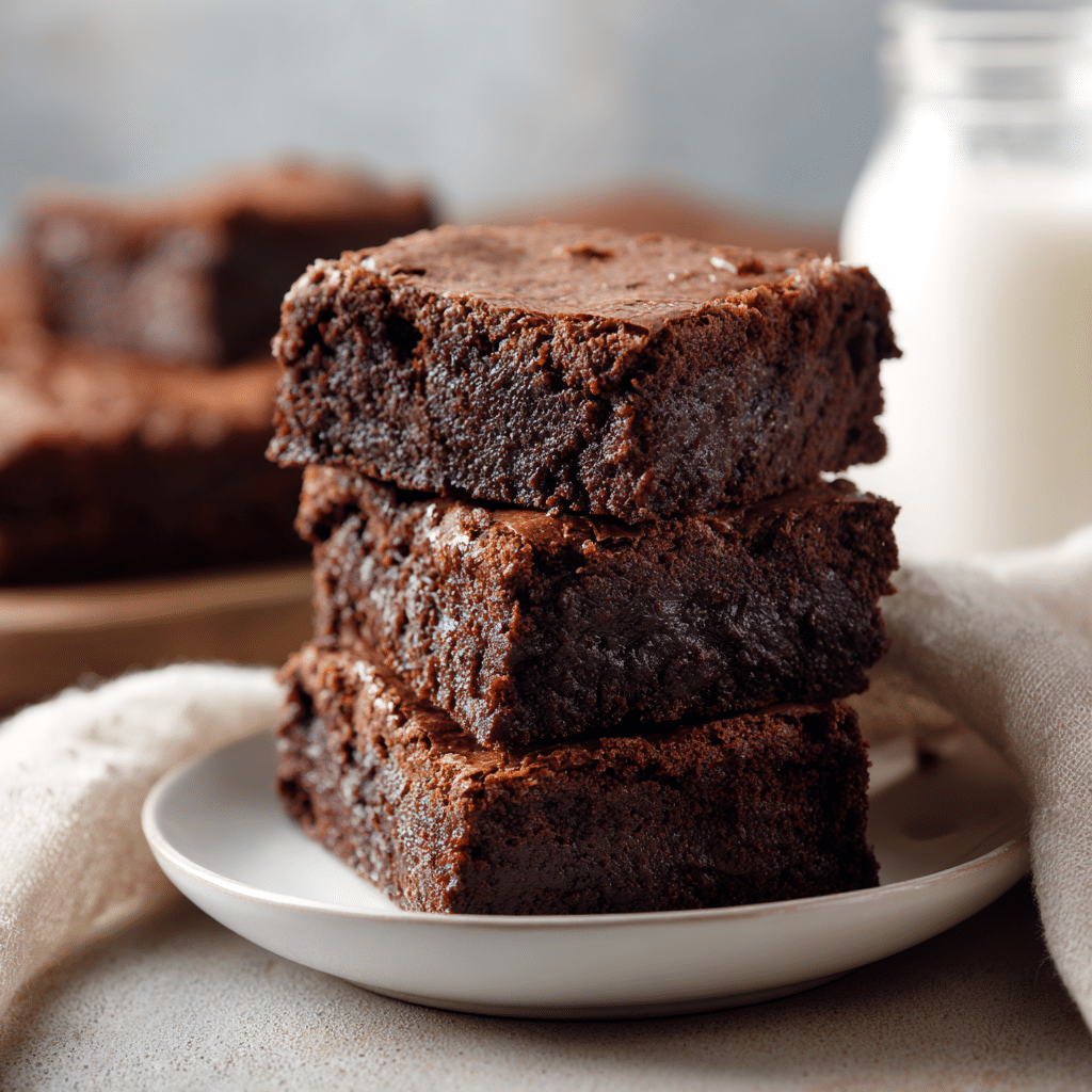 Cottage cheese brownies on a plate