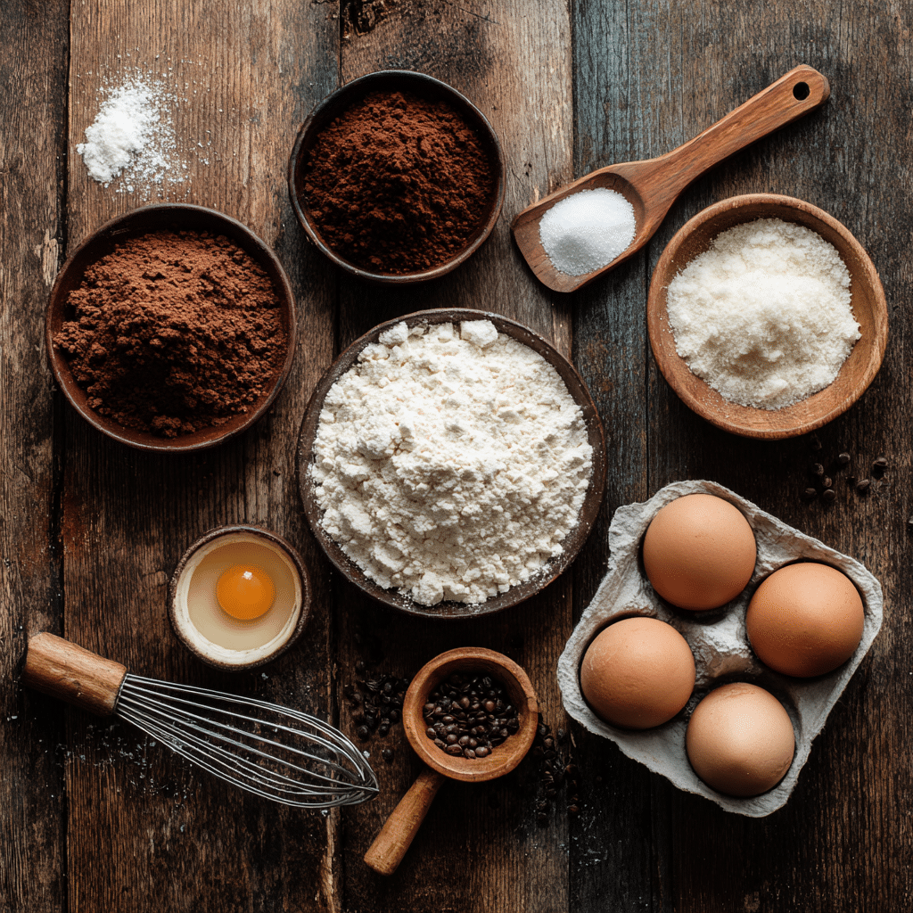 Ingredients for cottage cheese brownies