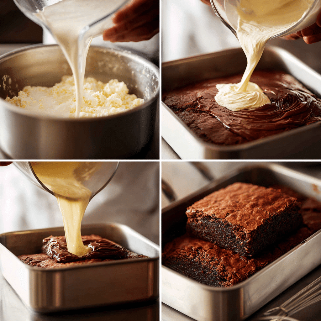 Step-by-step making cottage cheese brownies