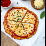 Cottage cheese pizza crust no flour on parchment