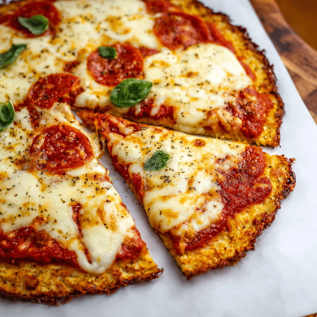 Cottage cheese pizza crust no flour on parchment