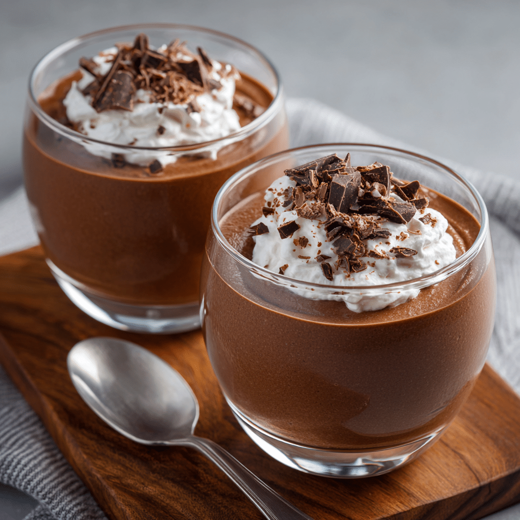 keto cottage cheese chocolate mousse in a dessert jar