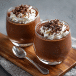 keto cottage cheese chocolate mousse in a dessert jar