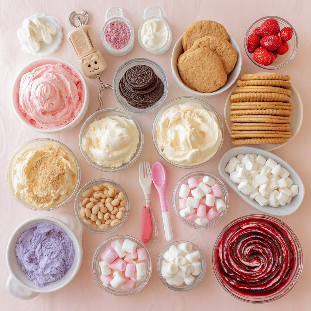 Ingredients for sugar-free Labubu ice cream cake