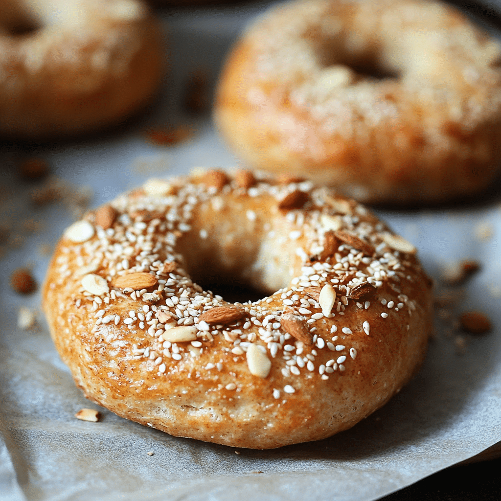 almond flour bagels served with toppings
