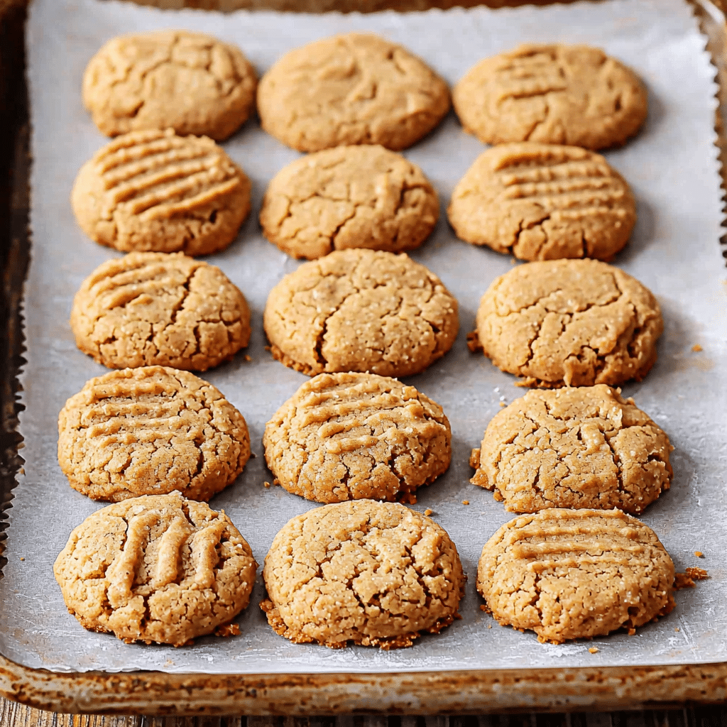 almond flour peanut butter cookies on rustic plate