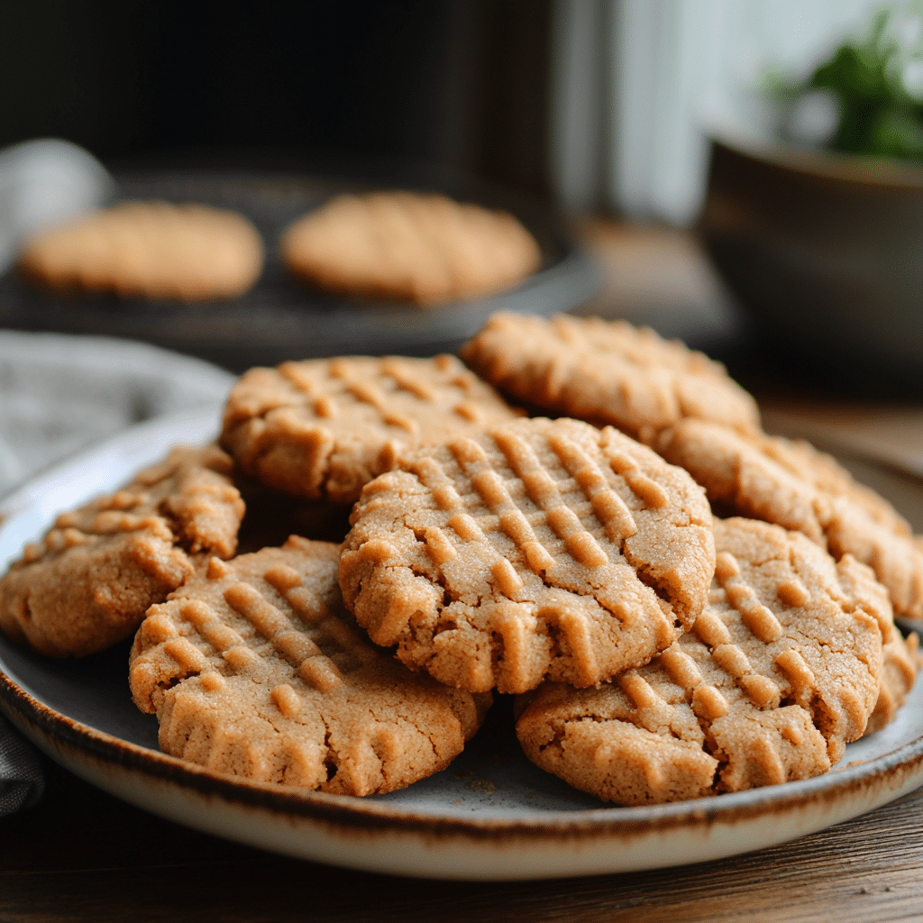 stacked almond flour peanut butter cookies