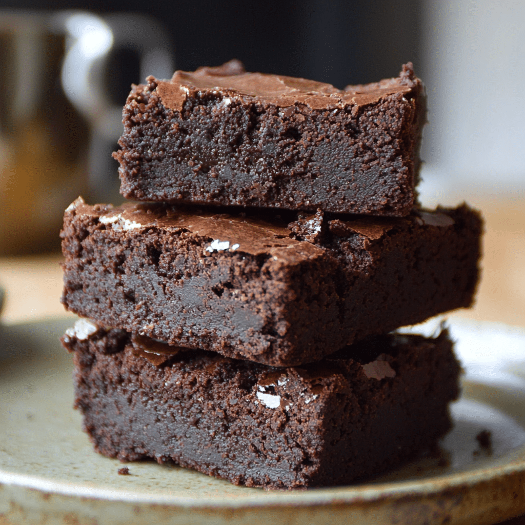 sugar free brownies on rustic board