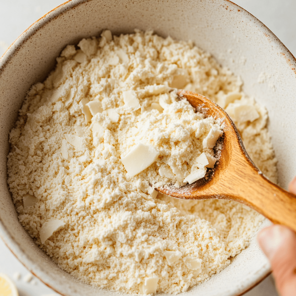 Mixing dry ingredients for sugar free lemon cake batter
